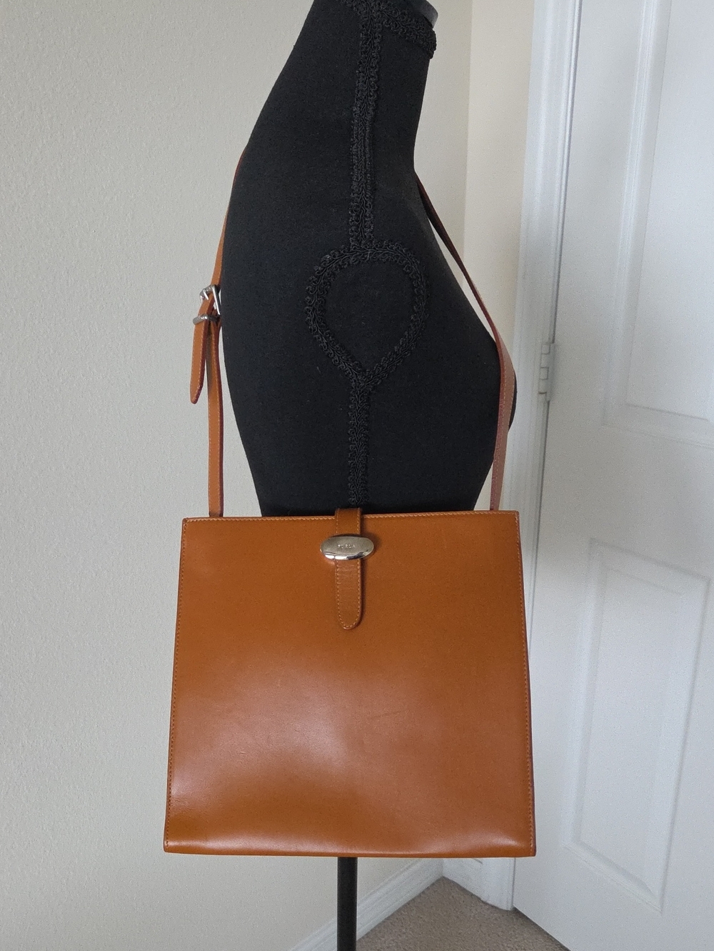 Furla Cognac Leather Shoulder Bag